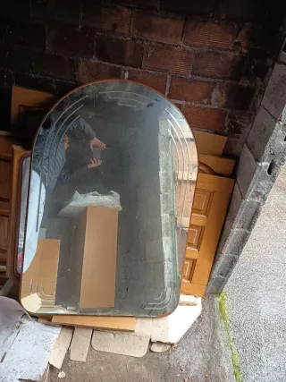 Espejo de madera y cristal