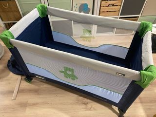 Cuna de viaje plegable azul