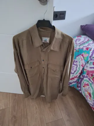 Camisa caballero beige/marrón