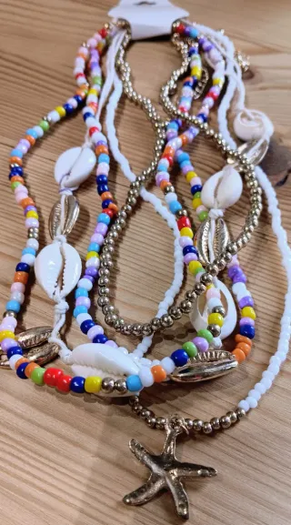 Set 5 collane estive conchiglie e perline