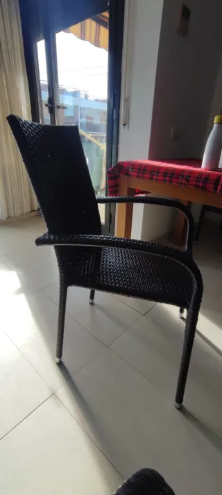 Sillas OFERTON de terraza ratán marron oscuro 4