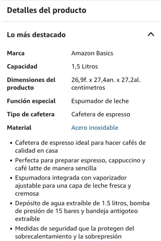 Cafetera Amazon Basics Negra