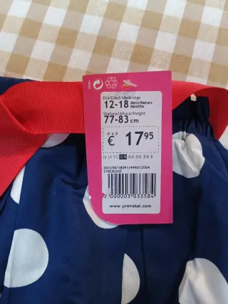 Falda bebé Prenatal 12-18 meses