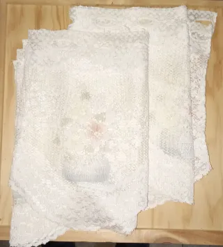 Preciosa cortina ganchillo decorada 2x1.5m vintage