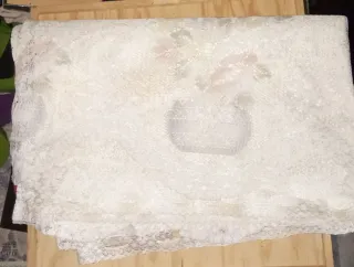 Preciosa cortina ganchillo decorada 2x1.5m vintage