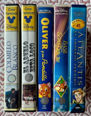 Lote 5 Películas VHS Disney Clásicos (Español)