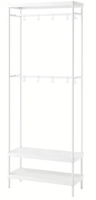 MACKAPÄR Perchero zapatero blanco