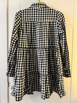 Vestido Zara cuadros vichy blanco y negro