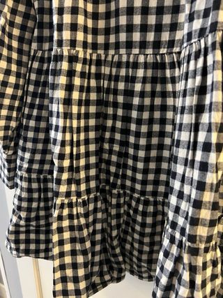 Vestido Zara cuadros vichy blanco y negro