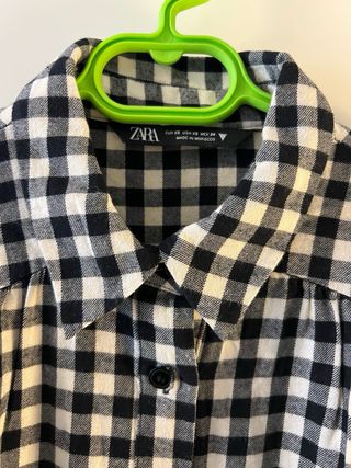 Vestido Zara cuadros vichy blanco y negro