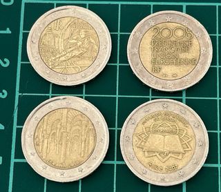 Colección 4 Monedas 2 Euros Conmemorativas