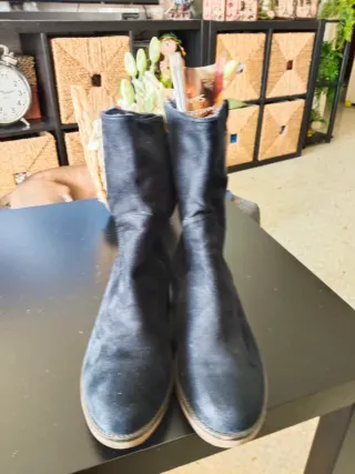 Botines azules de ante