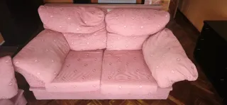 2 Sofás 3 plazas rosa