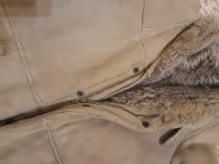 Giacca in montone beige e marrone