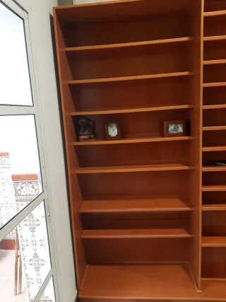 Librería de madera marrón