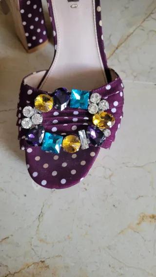 Zapatos Uterqüe Talla 38 Estampado Lunares