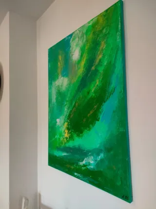 Cuadro abstracto pintado a mano