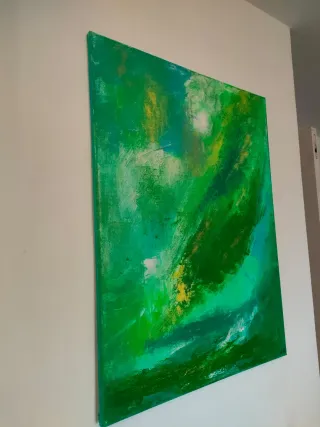 Cuadro abstracto pintado a mano