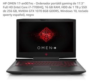 HP OMEN 17 GTX 1070 i7 32GB RAM