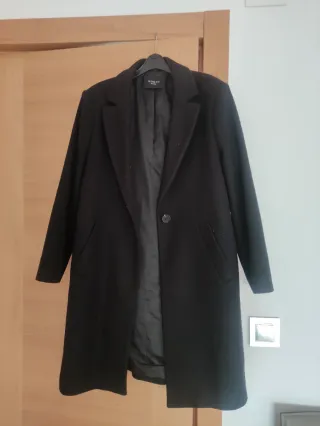 Abrigo de paño azul oscuro