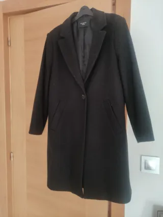 Abrigo de paño azul oscuro