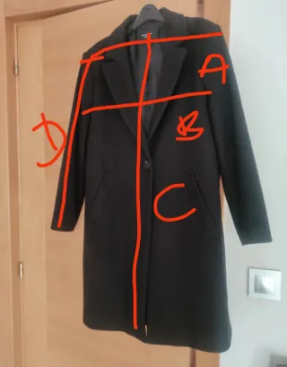 Abrigo de paño azul oscuro