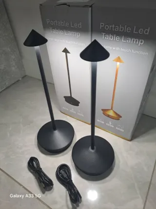 Set 2 Lampade LED da Tavolo Nere