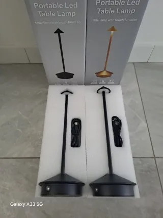 Set 2 Lampade LED da Tavolo Nere