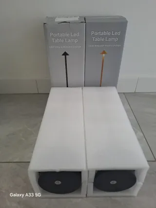 Set 2 Lampade LED da Tavolo Nere