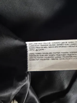 Abrigo pelo Piel Cordero Astracán Negro.