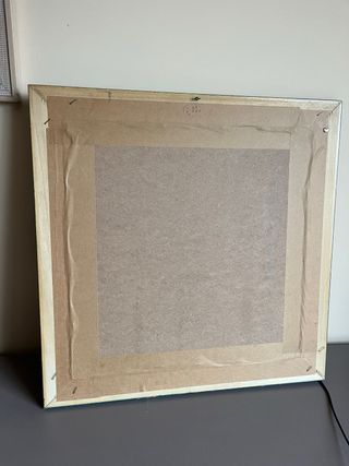 Cuadro Lienzo Marco Madera Azul Naranja