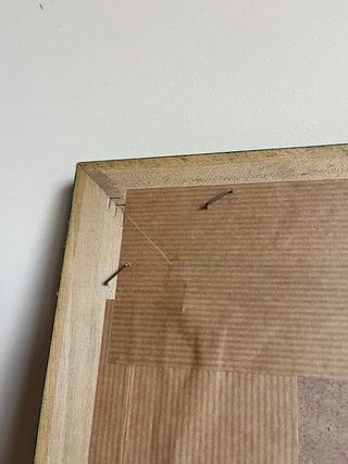 Cuadro Lienzo Marco Madera Azul Naranja