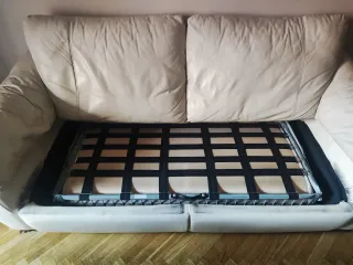 Sofá 3 plazas y sofá 2 plazas piel blanca