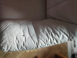 Sofá 3 plazas y sofá 2 plazas piel blanca