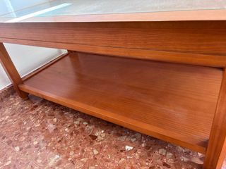 Mesa de centro madera y cristal elevable