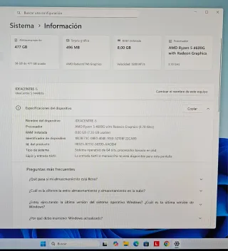 PC Lenovo Ryzen 5 512SSD 8GB AMD