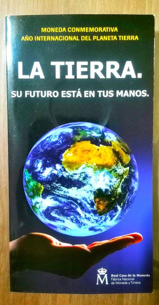 Moneda 12€. Plata 2008 Planeta Tierra .Cartera.