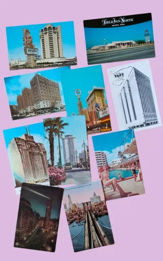 Revista y 24 Postales USA Estados Unidos años 70