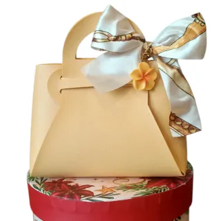 Mini Borsetta Giallo con Fiocco e Portachiavi