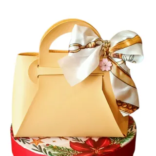 Mini Borsetta Giallo con Fiocco e Portachiavi