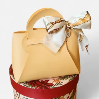 Mini Borsetta Giallo con Fiocco e Portachiavi