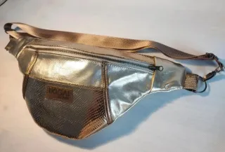 Riñonera de piel legítima, color dorado NUEVA