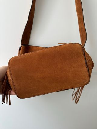 Bandolera Piel Zara Flecos Marrón