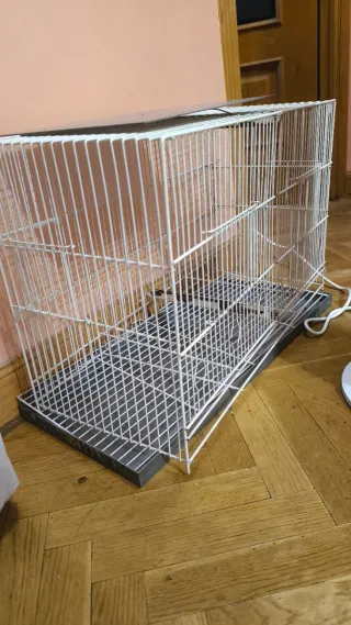 Jaula de cría blanca y gris 60x40cm