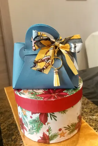 Mini Borsetta Celeste con Portachiavi