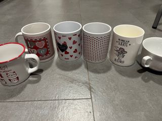 Lote de 6 tazas de cerámica