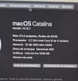 Imac 21.5 2013 Plata