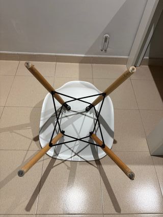 Sillas Nórdicas Blancas 3  (Plástico y Madera)