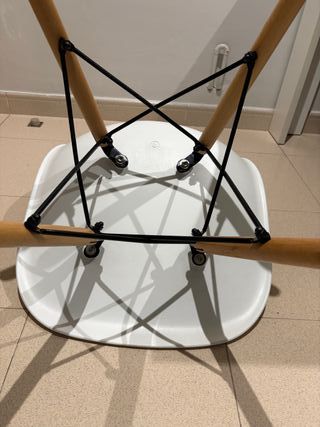 Sillas Nórdicas Blancas 3  (Plástico y Madera)