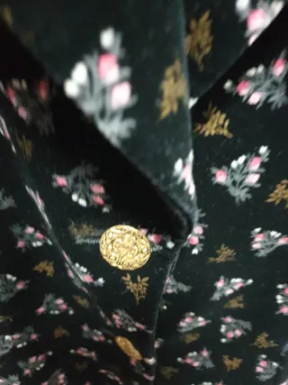 Blazer terciopelo estampado floral Zara